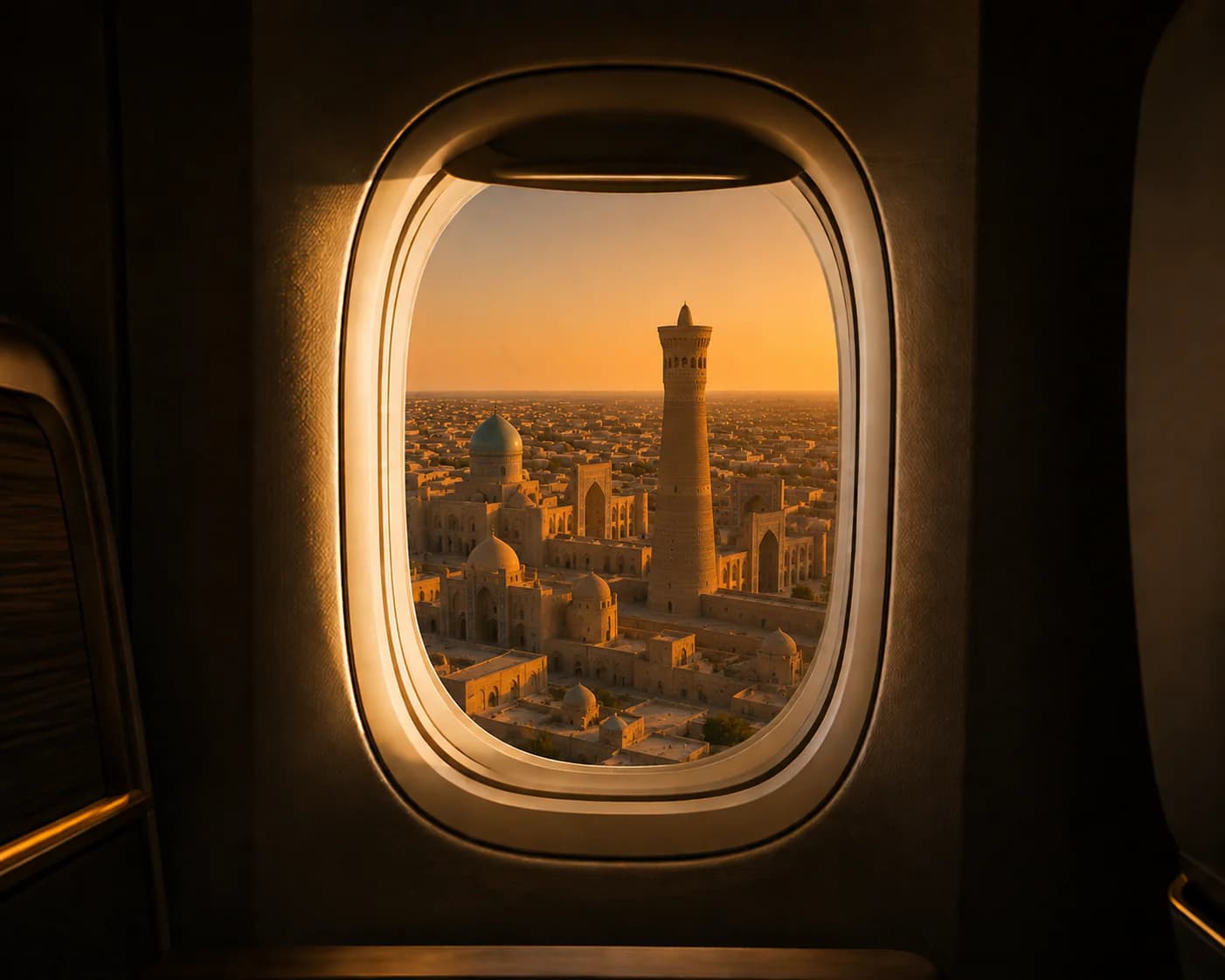 View of Bukhara from the cabin window
